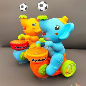 Elephant Musical Crawling Toy with Lights, Sounds, Blowing Ball, Sensory Toys, Light up Music Birthday Gifts for Kids Boy Girl 3 4 5 6 7 8 Years (Blue)