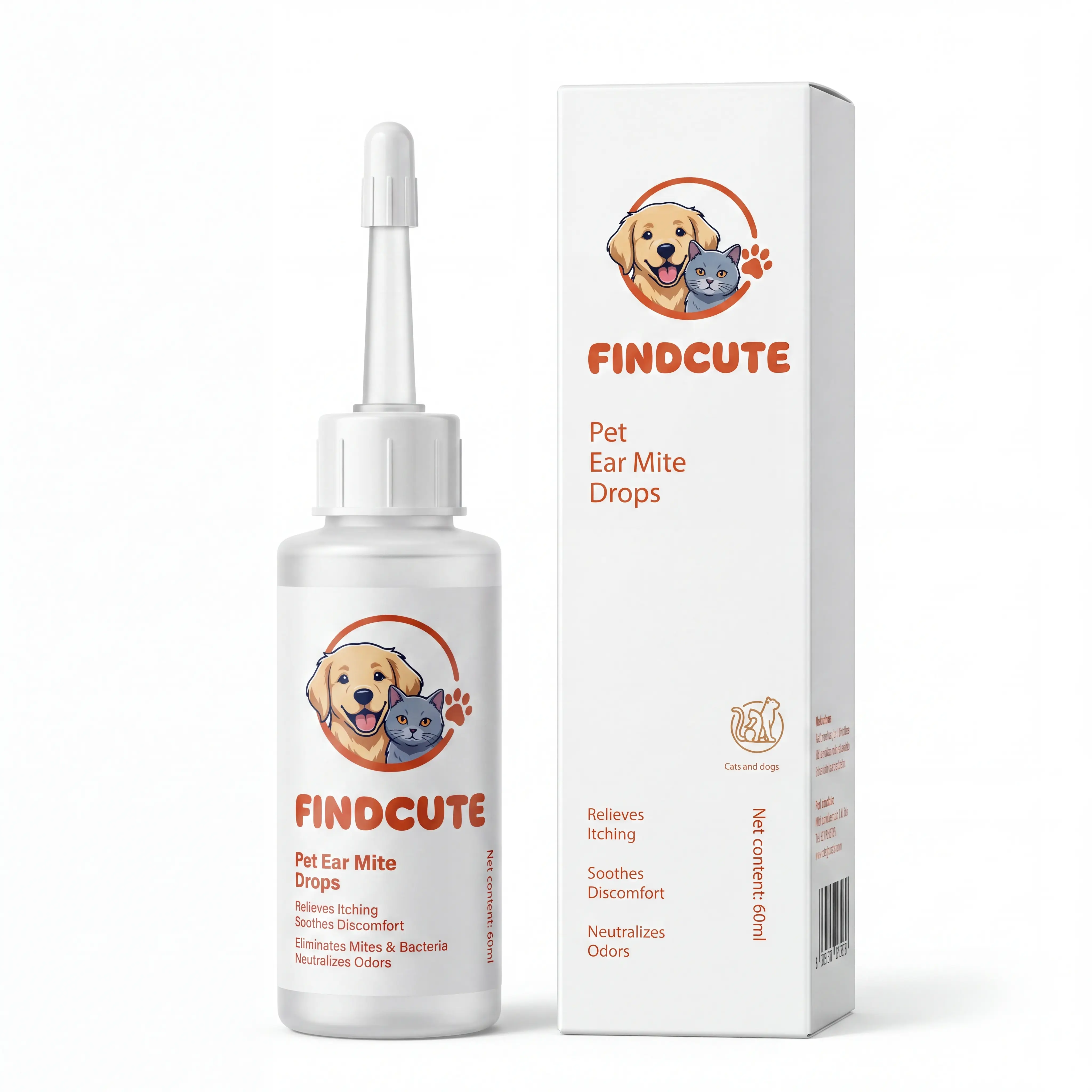 FINDCUTE Pet Ear Cleaner 4oz – Kills Ear Mites, Relieves Itching & Inflammation, Eliminates Ear Odor, Antibacterial, Forms Protective Layer for Dogs & Cats#DealsForYouDays