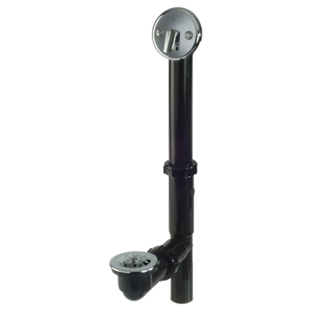 Plumb Pak 212 MAIN Black Triple-Lever Bath Drain - 1.50in. PVC Body, Strainer, Dome Grid, Bathroom Fixtures, Home Bathtub Accessories, Accessories for Plumbing, Household Appliance Parts