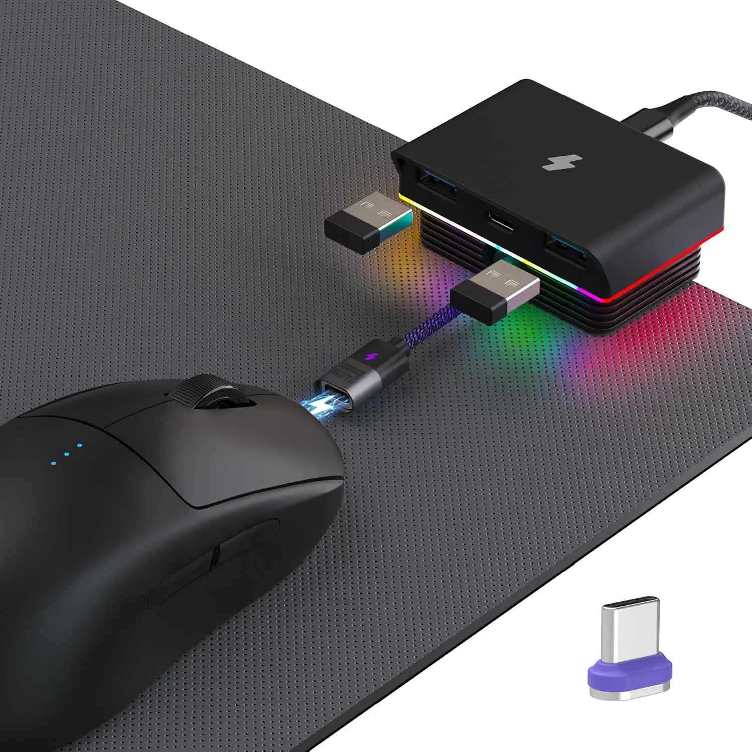 SIKAI Magnetic Wireless Gaming Mouse Charging Dock for Logitech G X Lightspeed 2, Razer Viper V3 Pro and Universal Type C Wireless Mouse Magnetic