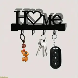 Heart Wall-Mounted Key Holder – Decorative Key Organizer Hook for Home Entryway