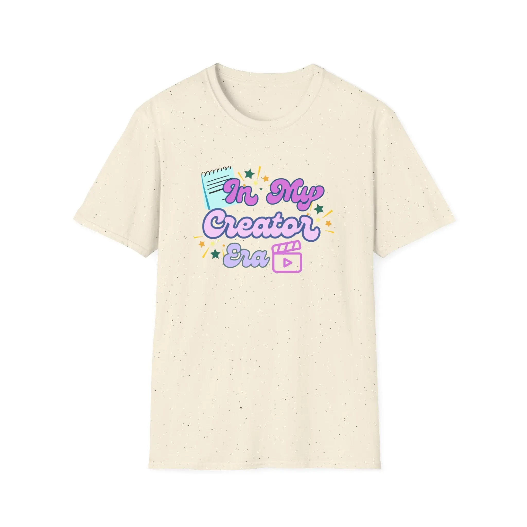 Content Creator Era Unisex Softstyle Tee, Blogger Shirt, YouTuber Gift, Social Media Influencer Top, Video Creator Apparel