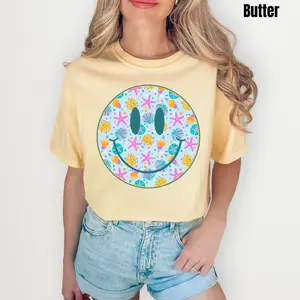 Ocean Fun Happy Face Comfort Colors T-Shirt 'NLB'