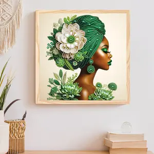 5D Diamond Arts Colorful Painting Kit, Green Theme Diamond Art Colorful Painting Set, DIY Decorative Art Picture for Beginners