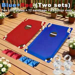 Portable Hackysack Cornhole Game Set, 3' x 2' Premium Outdoor Bean Bag Toss Game, Lightweight Foldable Set with 8 Bean Bags & Carry Case for Lawn, Beach, Backyard, Camping, Tailgating & Family Parties