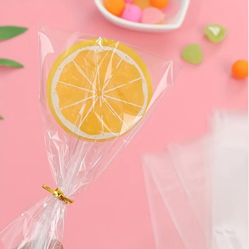 100pcs, Lollipop Bags, Cake Bags, Clear Cellophane Candy Bags, Gift Wrapping Supplies, Candies, Chocolates and Biscuits, Kitchen Gadgets, Kitchen Stuff, Kitchen Accessories, Home Kitchen Items