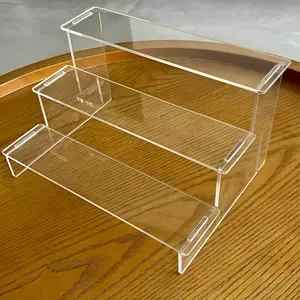 Three-Layer Transparent Acrylic Display Rack, Modern Minimalist Design, Multi-Functional Modular Storage, Space-Saving Home Office Organizer