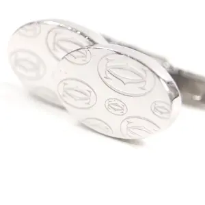 Pre-owned Cartier Sterling Silver 925 (Ag925) Small Leather Goods Silver 925 Cufflinks