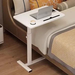 Bedside Table, Hospital Bedside Table, Bedside Table with Hidden Wheels and Cup Holder, Adjustable Bedside Table and Rolling Bed Table Tray and Laptop Cart, Home Hospital Bedside Table