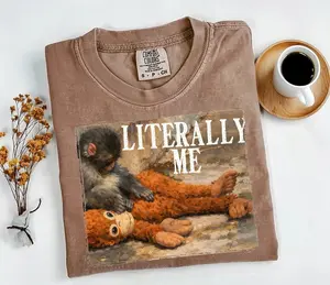 Emotional Monkey Tee, Monkey Punch Cozy T-Shirt, Baby Monkey And Plush Toy, Animal Lover Gift, Cute Viral Shirt