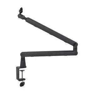 Microphone Boom Arm, Sturdy Alloy Mic Stand with Cable Tray, Phone Holder for Game, Live Streaming, Recording & Voice Over
