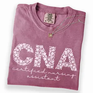 Comfort Colors CNA Shirt, Certified Nursing Assistant Shirt, Floral Medical Graphic Tee, Gift for CNAs