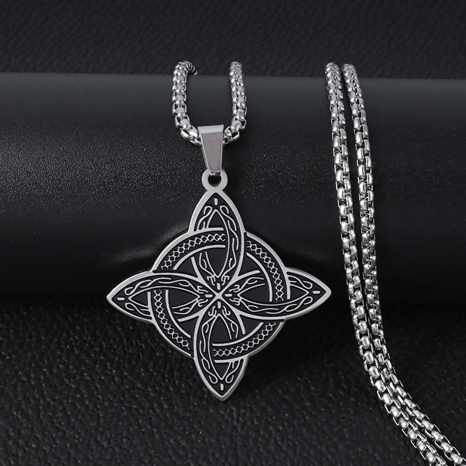 Stainless Steel Celtic Necklace Witch Knot Pendant Fashion Accessories Jewelry Daily Match