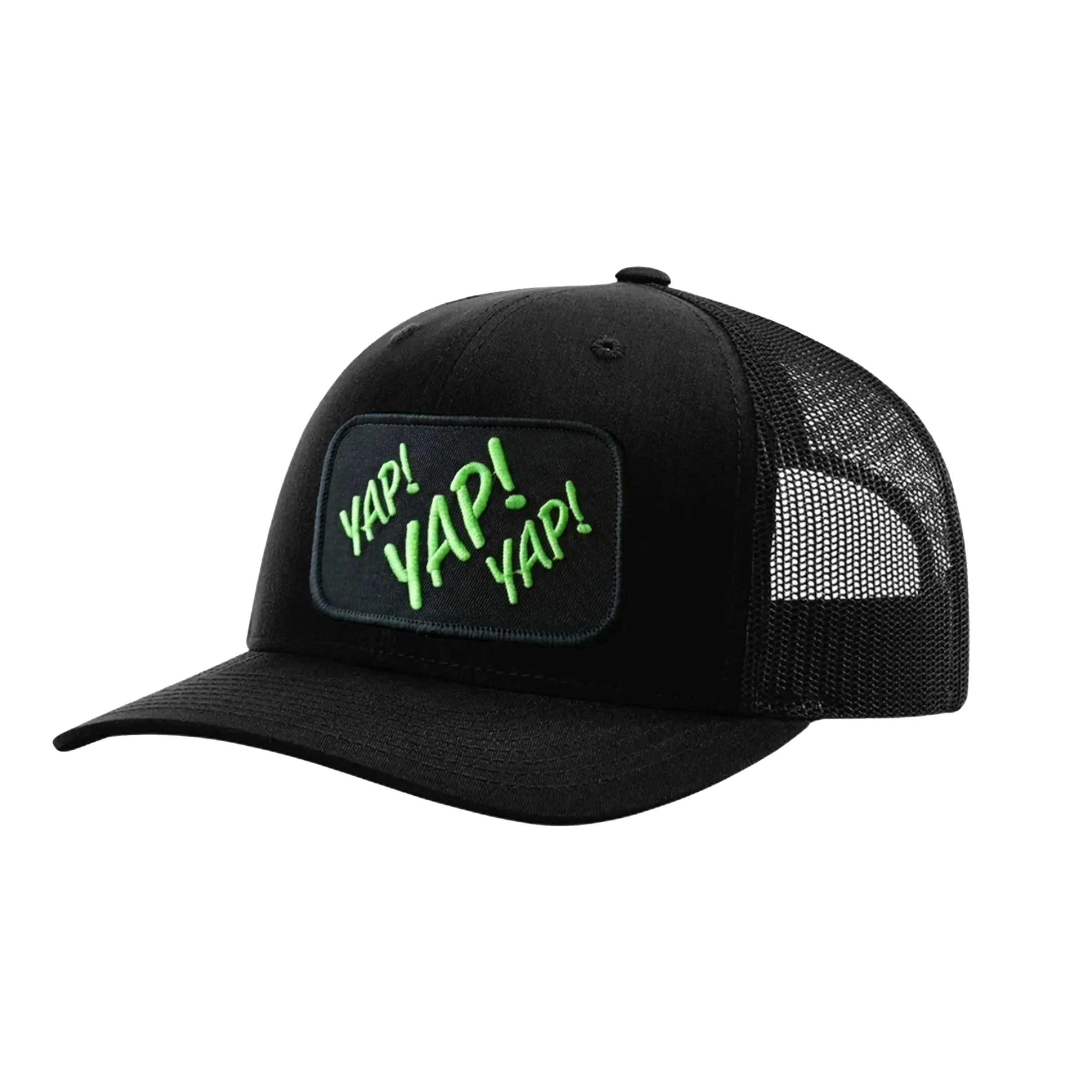 112 Curved Brim  Black - Green Thread