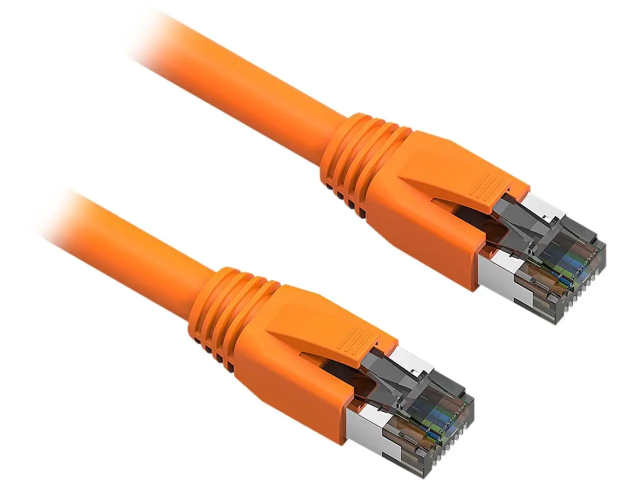 Nippon Labs Cat8 RJ45 1FT Ethernet Patch Internet Network LAN Cable, Indoor/Outdoor, 24AWG, Shielded Latest 40Gbps 2000Mhz, Weatherproof S/FTP for Router, PS4, PS5, Xbox, PoE, Switch, Modem (Orange)