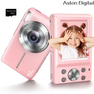 Aston DigitalDigital camera, FHD 1080p point-and-shoot model, includes 32GB memory card, 1 battery, 16x zoom with image stabilisation, date stamp function.Compact and portable, ideal for novice teenage students and vintage filter enthusiasts Cable Chargin