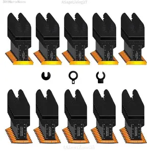 100PCS Oscillating Tool Blades, Titanium & HCS Oscillating Saw Blades for Metal/Wood/Plastic Cutting, Curved Edge Multi Tool Blades Compatible with Bosch Milwaukee RyobiASageLiving27 AAZestZone35DD19MatteMaven