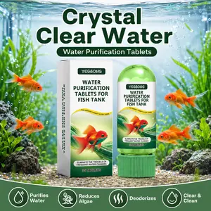 Aquarium Water Purification Tablets, Water Quality Dedicated To Clean Deodorizing Algae Stains Sludge Clear Fish Pond Aquarium Water Purification Tablets for Fish Pond Cleaner Eliminates Cloudy Substances Safely Removes Algae Stains Cleaning