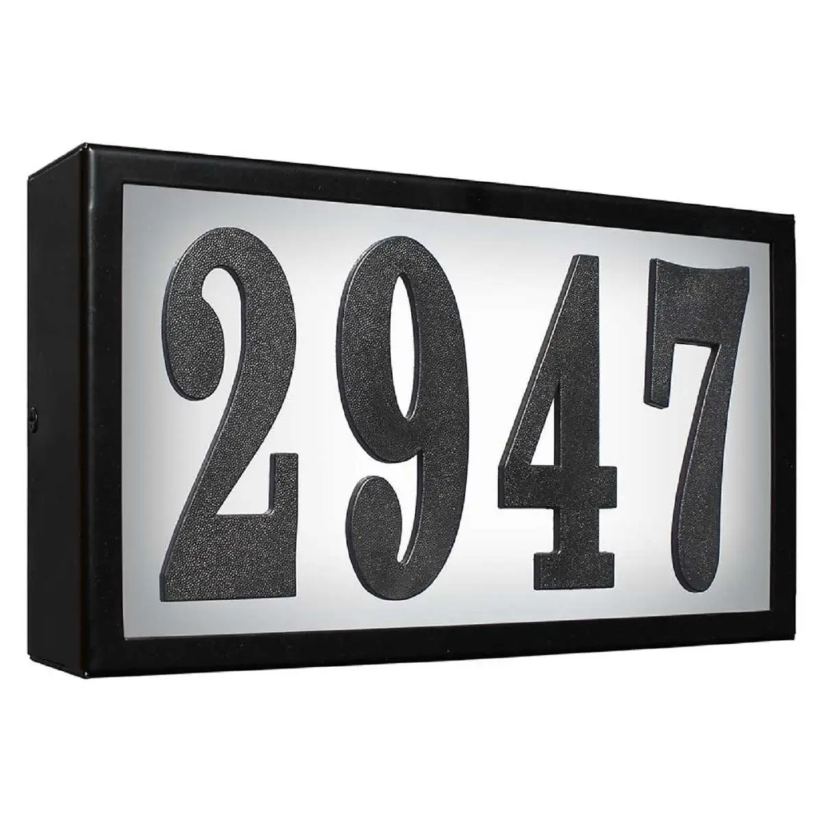 212 MAIN 6 in. Serrano LED Lit Standard Address Plaque - DIY Kit with Black Steel Frame, Vinyl Decor Sign Set, 2 Number Sets for Home Supplies, Two Number Sets