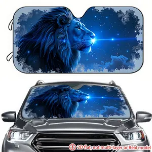 1pc blue starry sky lion car sun visor 2D high-definition printing, car sun visor effectively blocks sunlight, suitable for trucks SUV、 General Motors windshield decoration