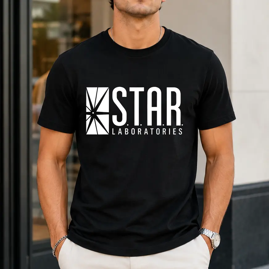 100% Cotton Retro Science Laboratory Graphic T-Shirt, Minimalist Tech Logo Tee, Unisex Short Sleeve Casual Top for Science Fans and Daily Wear backtoschool backtoschool