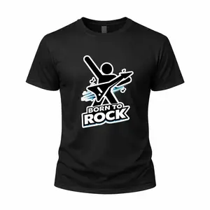 Unisex Cotton Oversized T-Shirt Funny Meme Tee Graphic Print Born to Rock Guitar Player Design Casual Streetwear Music Lover Gift for Daily Wear Concert Festival Outfit