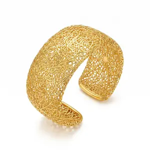 Vale & Veil — Paris | Voûte Lacework Cuff | Hand-Sculpted Gold Statement Bracelet