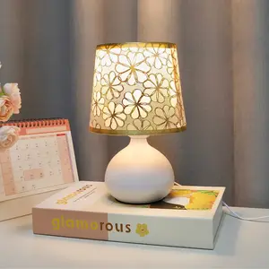 Floral Pattern Fabric Table Lamp, USB Powered Creative Desk Lamp, Decorative Night Light for Bedroom, Living Room, Home Decor, Home Decoration Lamp, Nightlight For Bedroom, Led Table Lamp