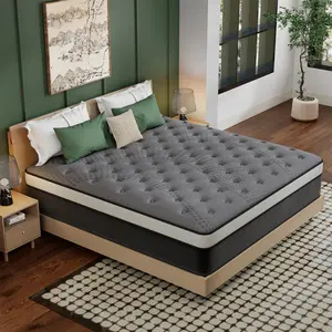 CHEHOON Twin Full Queen King Size Mattress in a Box 12/14 Inch Mother'sDaygift Gray Black Hybrid Mattresses Fiberglass-free Gel Memory Foam & Zoned Support Springs Pressure Relief Breathable Fabric Motion Isolation CertiPUR-US & OEKO-TEX