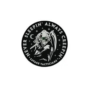 Creepin' Patch - Never Sleepin' Creepin' Savage Tacticians Black and White Design