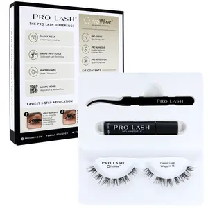 Pro Lash ProWear/SoftWear- Mini Lash Clusters Kit - Easiest to Apply Lashes - 7-10-Day Cluster Eyelash Extensions - False Eyelashes Plus Adhesive and Tweezers - Classic Luxe Wispy No.15 - Black
