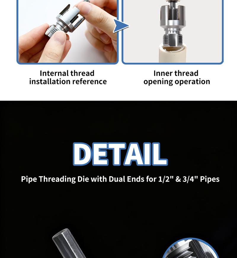 SOPAMI Pipe Tapping and Threading Tool | Dual-Specification Compatible, Wear-Resistant and Durable, Maximizing Efficiency in Pipe Installation and Repair!