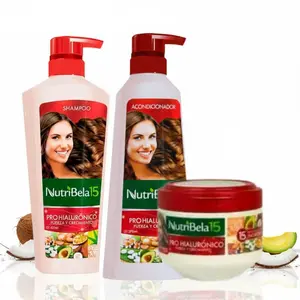 Nutribela 15 Pro Hialuronico Shampoo 400mL + Acondicionador 400mL + Tratamiento 300mL (3 Pack)