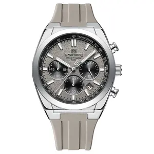 NAVIFORCE Watches for Men Multifunctional Chronograph Analog Quartz Waterproof Wirstwatch Silicone Strap Man Gifts