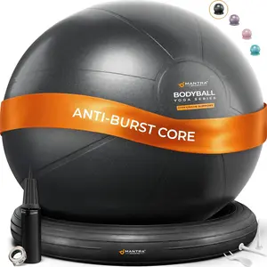 Yoga Exercise Ball Chair for Office Desk with Base, Ideal for Pregnancy, Birthing, Stability Exercises & Fitness. Swiss Stability Birth Ball for Labor, Gym & Workouts.
