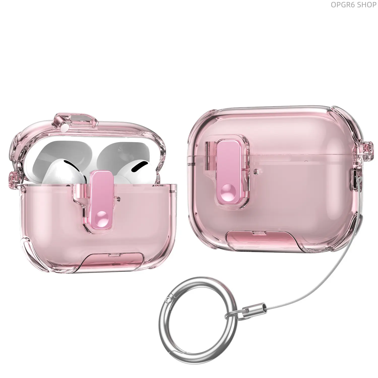 Multi-functional Auto Spring Lid Earbuds Shell Built-in Kickstand Fit AirPods Pro2 Pro3 AirPods4, Anti-drop Full Wrap Headphone Protector Case