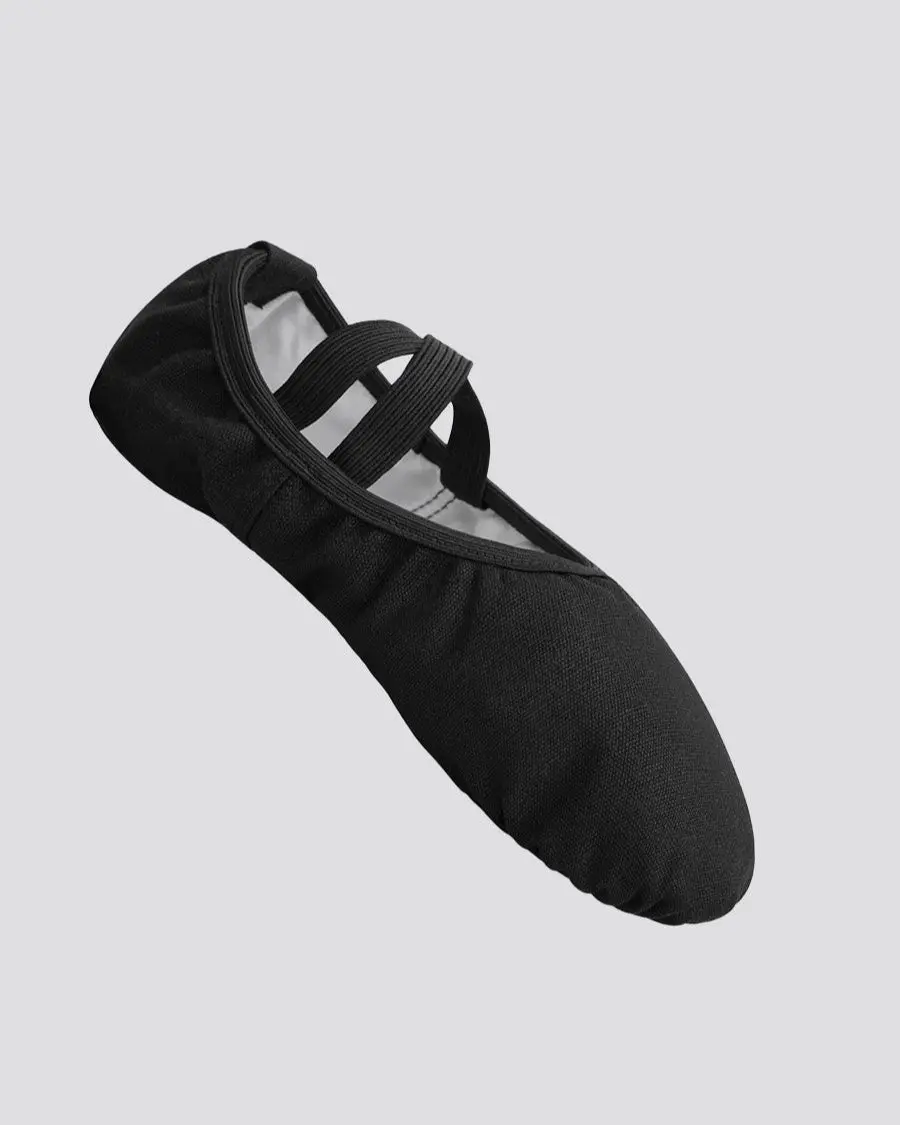 Adults' Canvas Ballet Dance Shoes - Cotton Upper, Breathable Liner, Leather Sole, Lightweight Fit for Dance Studio Use