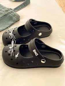 2026 Summer New Women's Versatile Eva Mary Jane Clogs, Indoor Outdoor Comfort Sandals, Breathable Slippers, Trendy Casual Chunky Heeled Footwear
