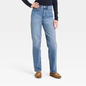 Women's Highest-Rise Vintage Straight Jeans - Universal Thread Vintage Medium Wash 12 Short