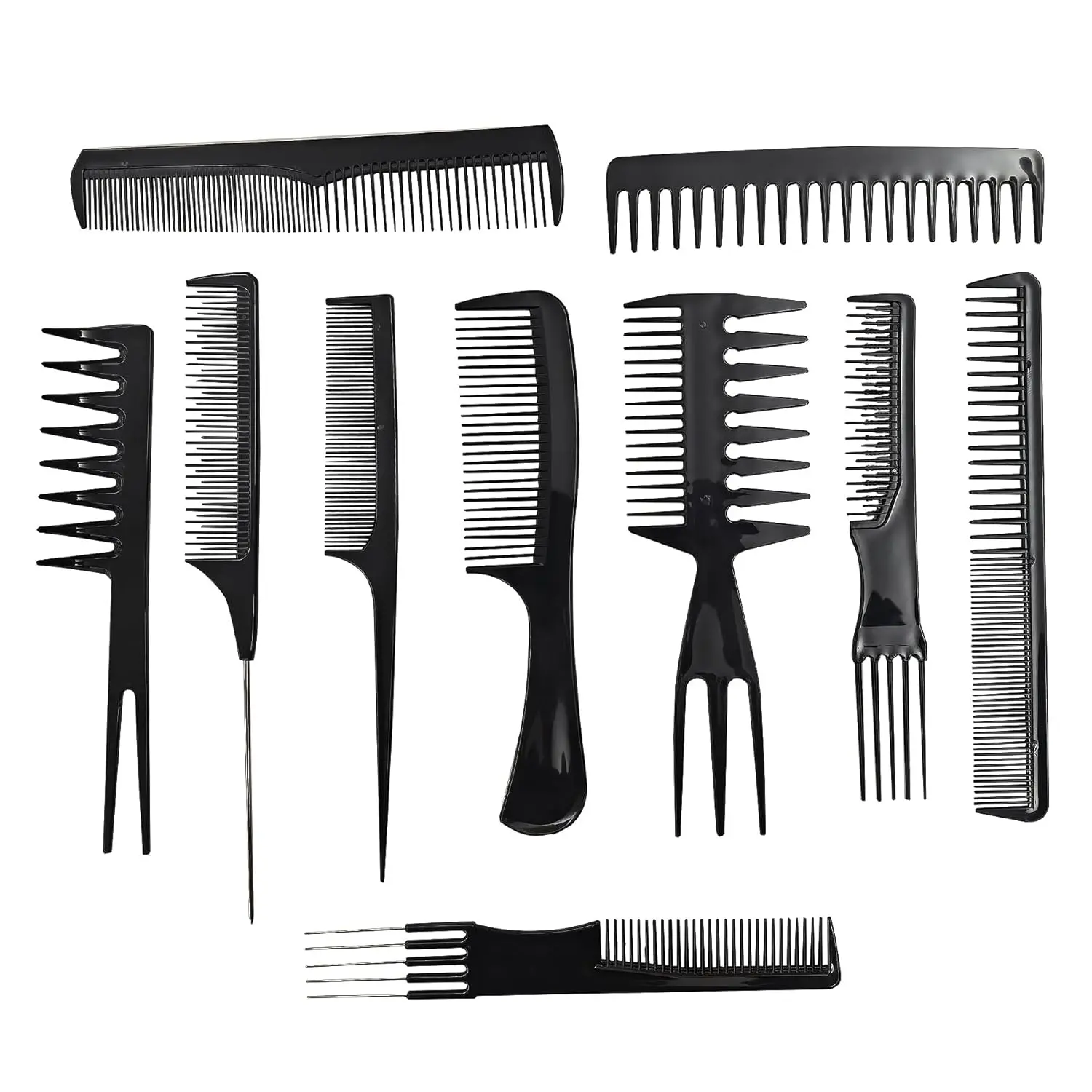 Hair styling comb set, 10 Pcs Comb Set for Hair Stylists - Professional Variety Pack with Combs for All Hair Types and Styles, Professional specific styling comb, Hair cutting comb for salon, barbar shop