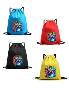 Waterproof Drawstring Backpack, Lightweight Gym Bag, Role-Playing Pattern Print, Suitable for Football Basketball School Sports Travel Gift