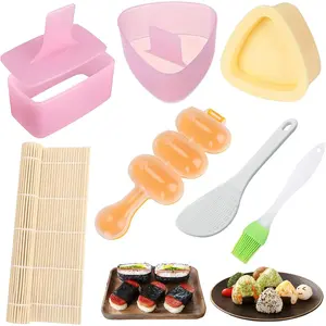 7 Pack Onigiri Mold,Rice Mold Musubi Maker Kit,Non Stick Spam Musubi Maker Press Rice Ball Mold Shake Sushi Maker Tool for Kids Bento Lunch and Home DIY