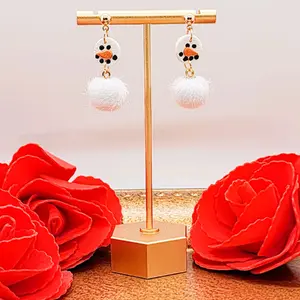Christmas Snowman Earrings, Polymer Clay Earrings, Lightweight Earrings, Stainless Steel Earrings, Christmas Gift, Gift for Her, Stocking Stuffers