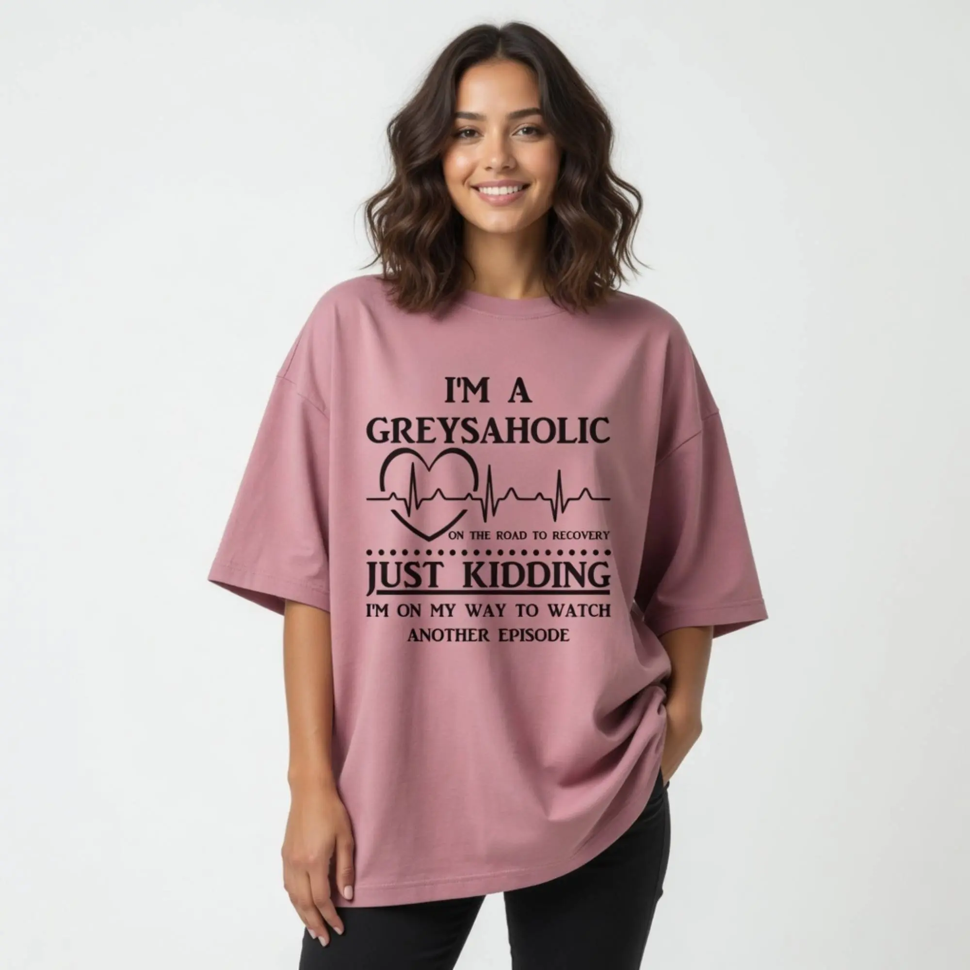 Greysaholic Black Unisex T-Shirt - Greys Anatomyfor True Fans! Grey Sloan, Meredith Grey, Grey's Anatomy Gift. Tshirt Casual Everyday Tops Casual Fit Top Fitted Shortsleeve