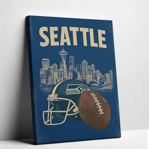 Football   Vintage Seattle Football Poster – Retro NFL   for Sports Fans art wall