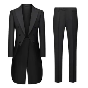 Men's evening gown Performance Stage Suit Performance Band Conductor Dress Set Large Size Long Tail Magic Costume Slim Double-Breasted Three-Piece suit tuxedo max graduation guest outfits Retro Tweed conference