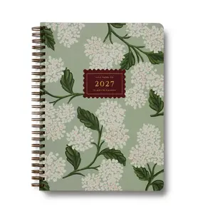 2027 Sage Hydrangea 12-Month Softcover Spiral Planner