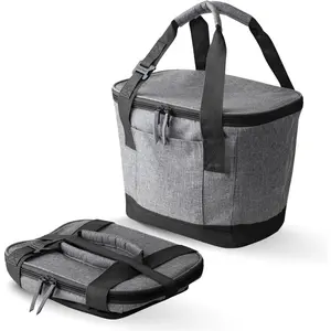 Collapsible Cooler Bag – Small Portable Cooler Bag for Travel, Foldable Insulated Cooler for Beach, Picnic & Road Trips, Holds Up to 18 Cans, Leakproof Soft Carry Cooler