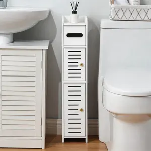 Simple Bathroom Shelf, Waterproof Mini Space-Saving Storage Cabinet, Bathroom Floor Cabinet, Toilet Side Cabinet, Paper Holder, Bathroom Cabinet Organizer, Ideal for Narrow Spaces