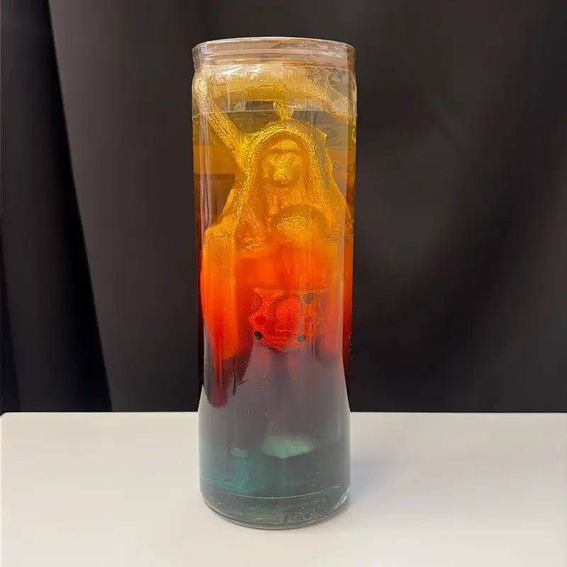 Santa muerte 7 escudos veladora gel